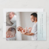 写真生まれたばかりのコラージレインボーベビー誕生 案内状 (裏面)