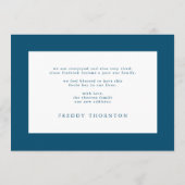 写真生まれたばかりのブルーコラージュベビー誕生 案内状 (裏面)