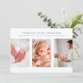 写真生まれたばかりのブルーコラージュベビー誕生 案内状 (スタンド正面)