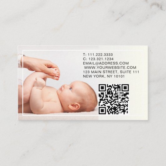 写真生まれたばかりのベビー写真家2 名刺 (裏面)