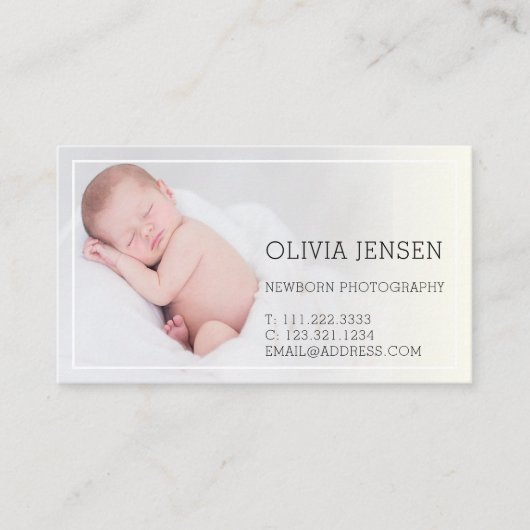 写真生まれたばかりのベビー写真家2 名刺 (正面)