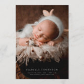 写真生まれたばかりのベビー誕生 案内状 (正面)