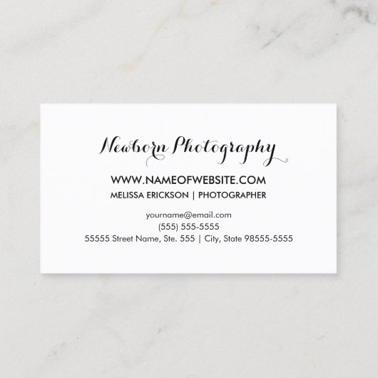 写真生まれたばかりの者のエレガント金ゴールド機器フェイク機器 名刺 (裏面)