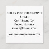 写真生まれたばかりのbyアシュリーモダンベビー スクエア名刺 (裏面)