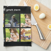 写真用のコラージュと文字のキッチンタオル キッチンタオル (四つ折り)