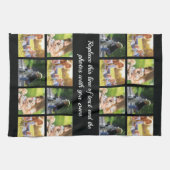 写真用のコラージュと文字のキッチンタオル キッチンタオル (横)