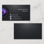 写真用カッコいいブラックメタルプロフェッショナル 名刺 (正面/裏面)