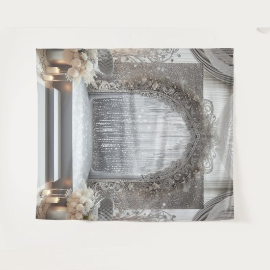 写真用グレー調の吊るしタペストリー タペストリー (正面(横))