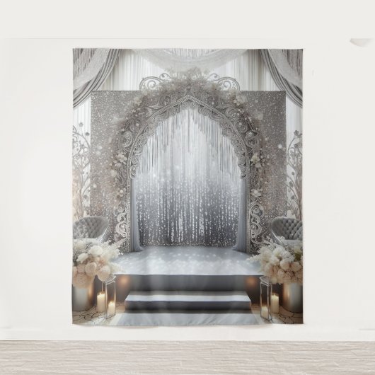 写真用グレー調の吊るしタペストリー タペストリー (正面)