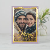 写真用ラフフレーム ハッピーホリデー 箔シーズンカード (立ち正面)