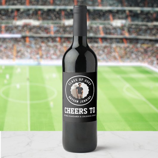 写真男らしの卒業 ワインラベル