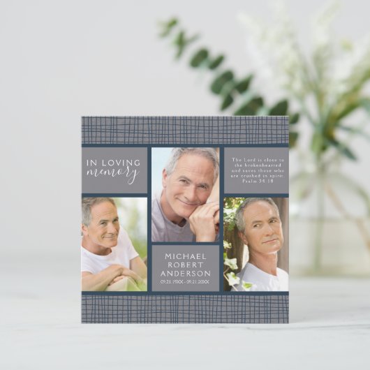 写真男らしの葬儀悔やみや弔慰 サンキューカード (スタンド正面)