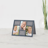 写真男らしコラージュ葬儀悔やみや弔慰 サンキューカード (正面)