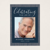 写真男らし葬儀悔やみや弔慰祈りの言葉カード (正面)