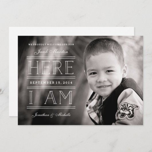 写真男女兼用の採用のお知らせ 案内状 (正面/裏面)