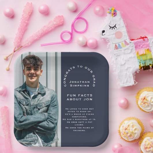 写真男性おめでとうGrad 2025パーティー海軍おもしろい事実 ペーパープレート (パーティー)