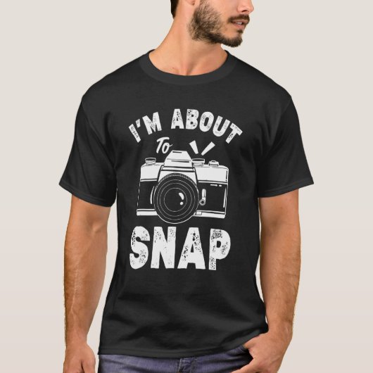 写真男性へ女性写真家カメラ Tシャツ (正面)