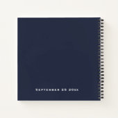 写真男性卒業式2025パーティーネイビーゲストブック ノートブック (裏面)