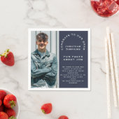 写真男性卒業2025パーティー海軍のおもしろい事実 スタンダードカクテルナプキン (インサイチュ)