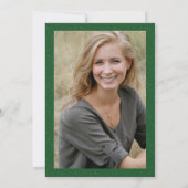 写真登録ナース卒業グリーン金ゴールド請求書 招待状 (裏面)