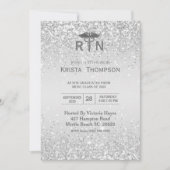 写真登録ナース卒業シルバー 招待状 (正面)