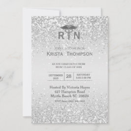 写真登録ナース卒業シルバー 招待状