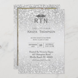 写真登録ナース卒業シルバー 招待状