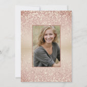 写真登録ナース卒業金ゴールド招待状 招待状 (裏面)