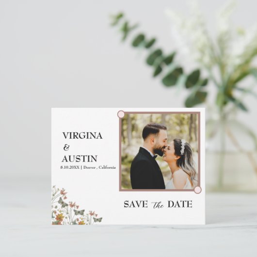 写真白日付はがきを保存 ポストカード (スタンド正面)