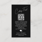 写真白黒卒業QRコード大学基金 エンクロージャーカード (裏面)