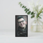 写真白黒卒業QRコード大学基金 エンクロージャーカード (スタンド正面)