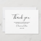 写真白黒結婚のサンキューカード サンキューカード (裏面)