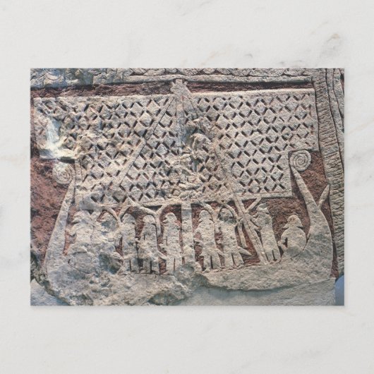 写真石の詳細でバイキングを描く ポストカード (正面)