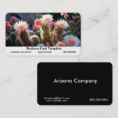 写真砂漠の野生サボテンの花 名刺 (正面/裏面)