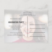 写真祝卒業パーティー招待状 インビテーションポストカード (裏面)