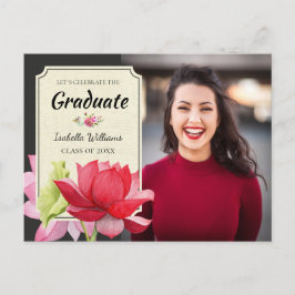 写真祝卒業パーティー招待状 インビテーションポストカード