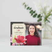 写真祝卒業パーティー招待状 インビテーションポストカード (スタンド正面)