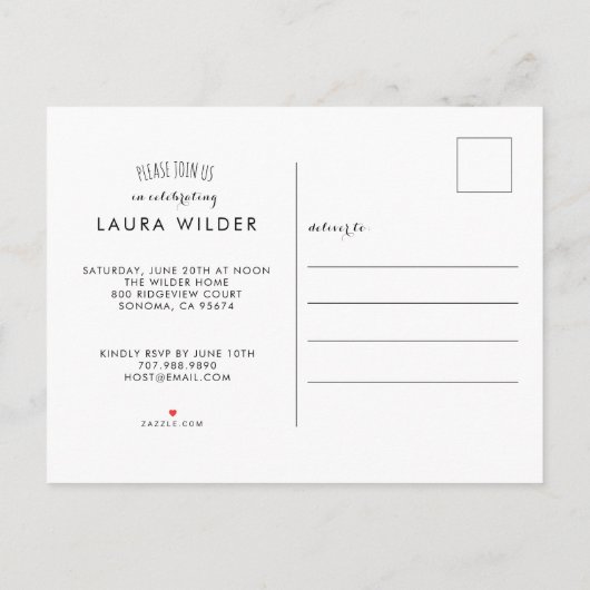 写真祝卒業会 インビテーションポストカード (裏面)