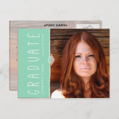 写真祝卒業式招待状 インビテーションポストカード (正面/裏面)