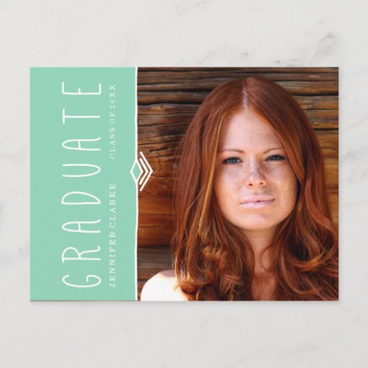 写真祝卒業式招待状 インビテーションポストカード (正面)