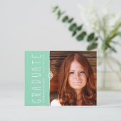 写真祝卒業式招待状 インビテーションポストカード (スタンド正面)