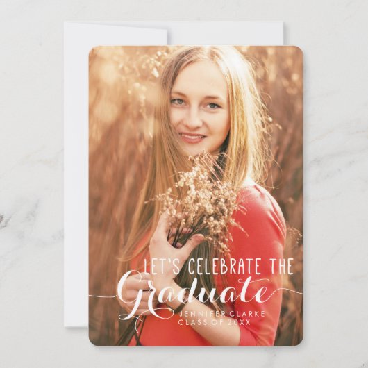 写真祝卒業式招待状 招待状 (正面)