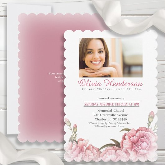 写真祝葬儀の生涯 招待状