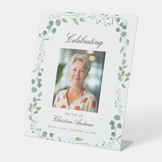 写真祝葬儀記念碑 台座サイン (正面)