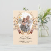 写真秋ボホワイルドフラワーウェディング日付を保存 セーブザデート (スタンド正面)