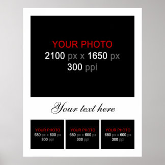 写真空白のコラージュ枠4枚 ポスター