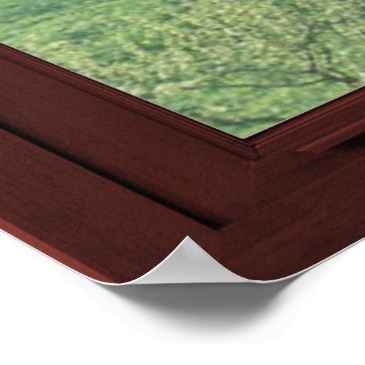 写真窓の風景 – さくらんぼの花。 ポスター (角)