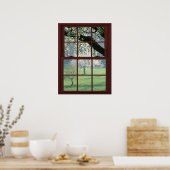 写真窓風景 – さくらんぼの花 ポスター (キッチン)