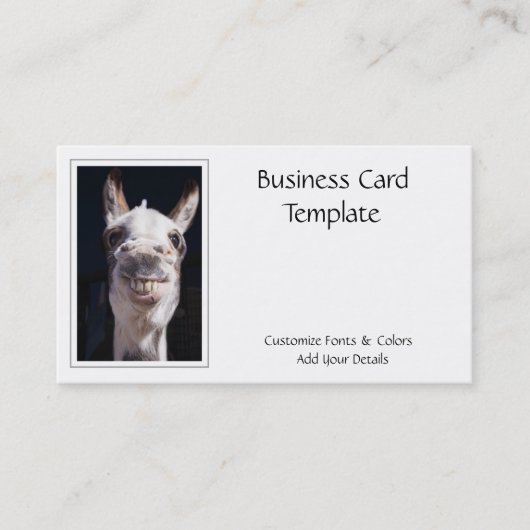 写真笑顔ロバの名刺 名刺 (正面)