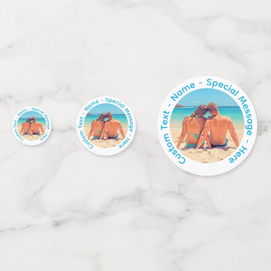 写真紙吹雪とカスタム文字パーソナライズされた コンフェッティ (正面)